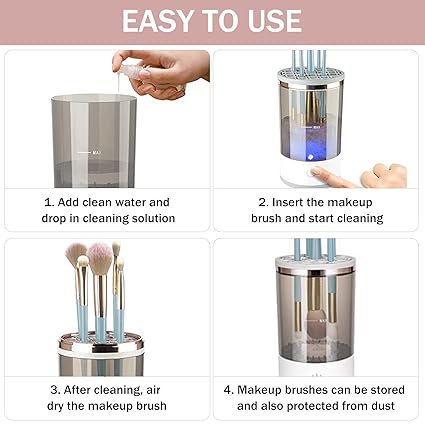 3 In 1 Electric Makeup Brush Cleaner | Automatic Make Up Brush Holder Cleaner Machine