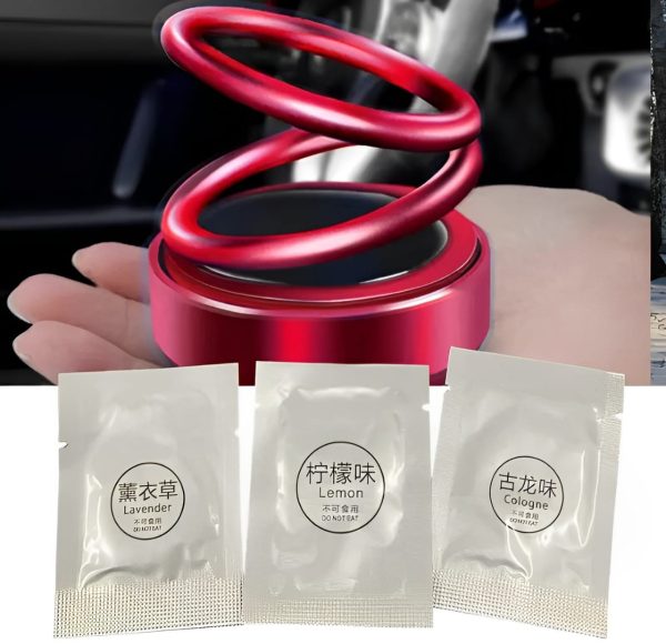 Car Solar Mounted Suspended Double Ring Ornaments, Aromatherapy Perfume, High-end Elegance, Car Interior Accessories (random Color)