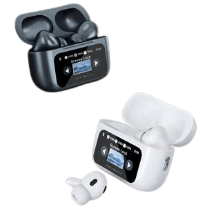 A9 Pro Black & White Airpods Anc With App | Screen Airpods | Anc & Twc Wireless Airpods | Bt 5.4 Version | Extended Battery Life TECH Gadgets ZAR INNOVATIONS 