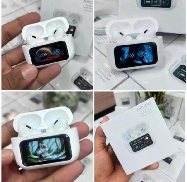 A9 Pro Black & White Airpods Anc With App | Screen Airpods | Anc & Twc Wireless Airpods | Bt 5.4 Version | Extended Battery Life TECH Gadgets ZAR INNOVATIONS 