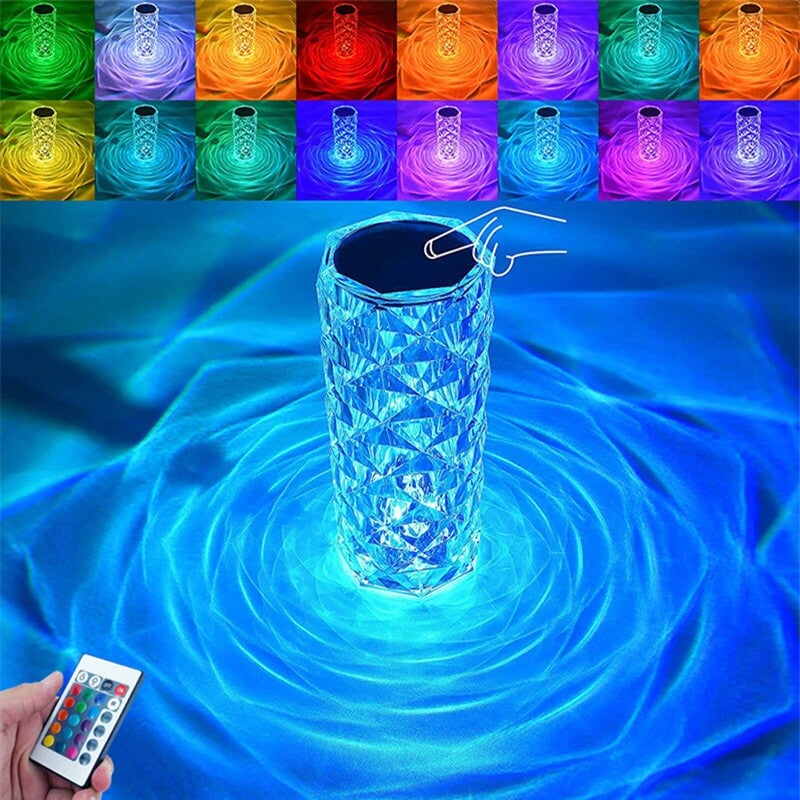 16 Color Daimond Crystal Lamp With Remote LED Crystal Table Lamp (S) home decor ZAR INNOVATIONS 